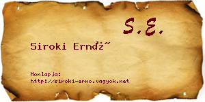 Siroki Ernő névjegykártya