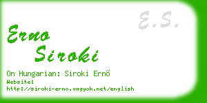 erno siroki business card